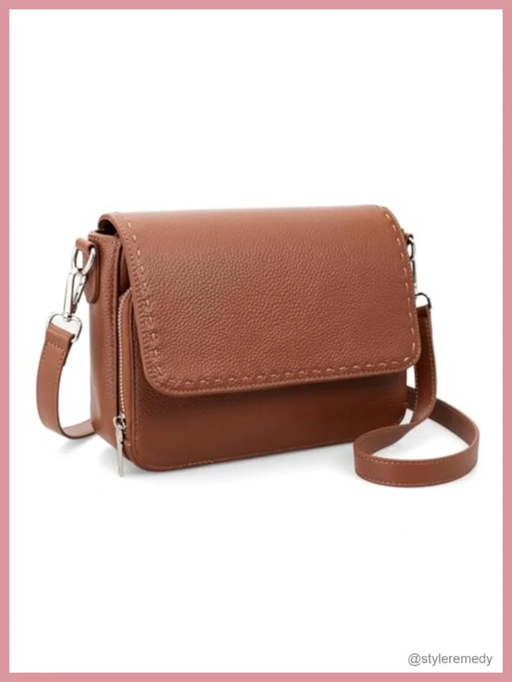 Genuine Leather Crossbody Bag with RFID Wallet Medium Purse